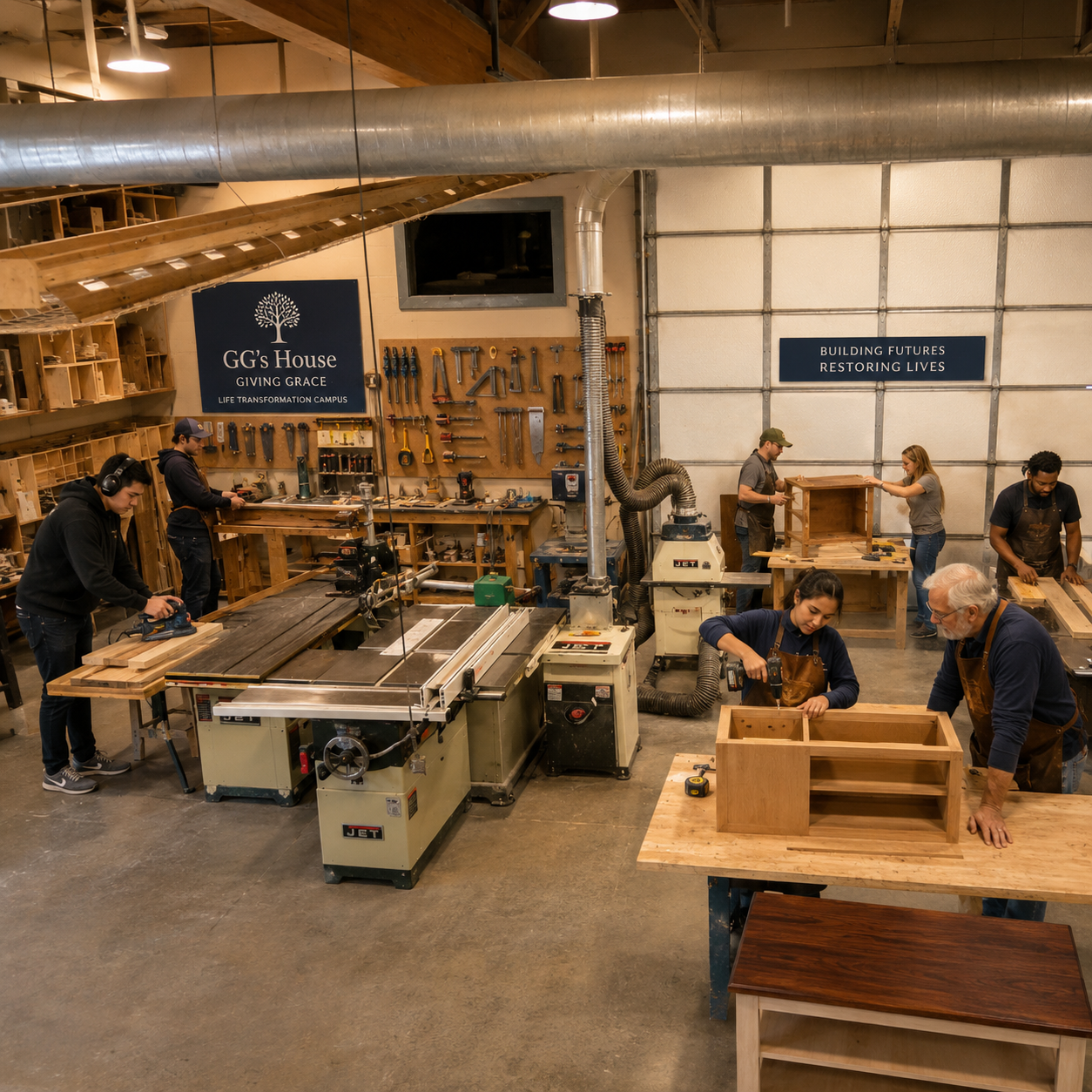 Future Vision wood shop training space